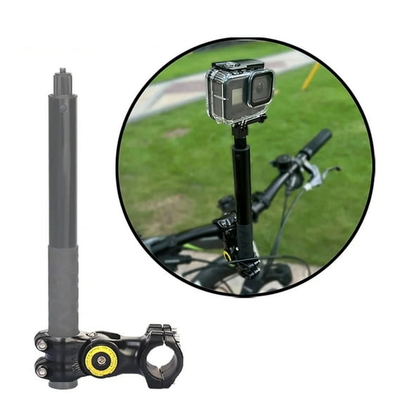 Motorcycle Bike Handlebar Clip Mount Adjustable Stem Bicycle Monopod Adapter for GoPro DJI Insta360 One R Action Camera