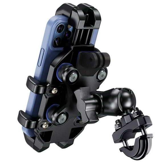 Motorcycle Bike Phone Mount with Vibration Dampener, Bicycle Phone Holder, Motorcycle Handlebar Phone Mount, Fit for 5.4 - 7.2 Inch Cell Phone