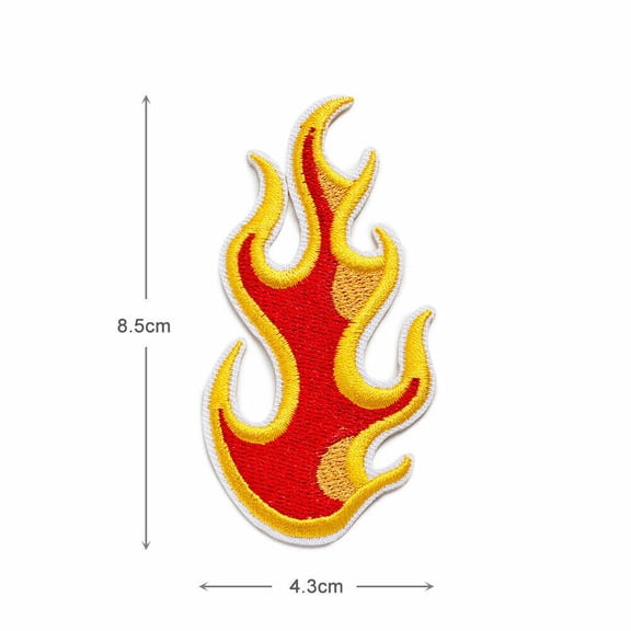 Motorcycle Biker Jacket Fire Embroidery Sew Iron On Patch Badge Fabric Applique Craft Sticker