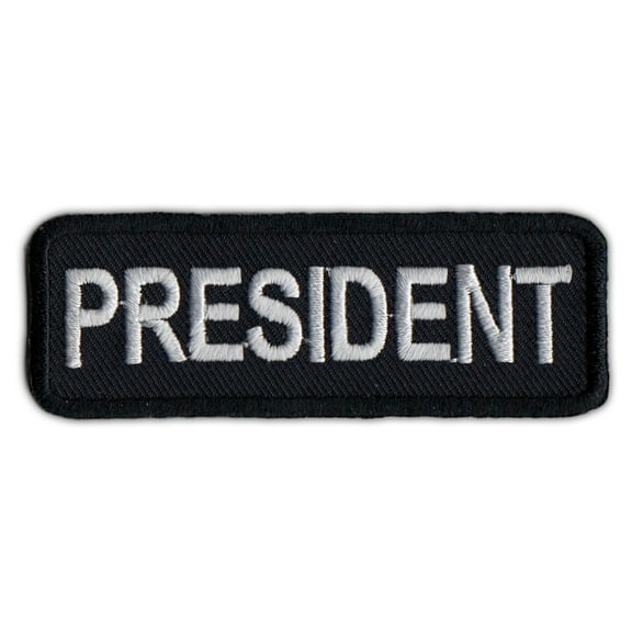 Motorcycle Biker Jacket/Vest Patch - President - Member Rank, Position, Status - 3" x 1" Sew-On Patch