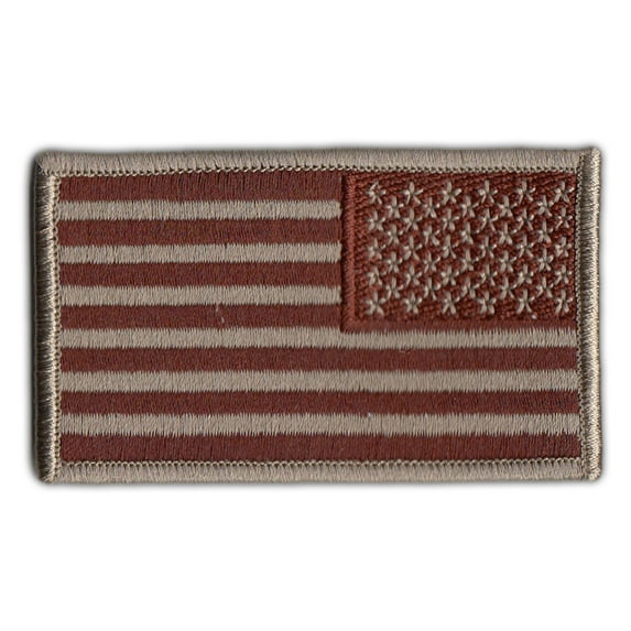 Motorcycle Biker Jacket/Vest Patch - United States Flag USA Desert (Reverse) - 3.25" x 2" Patch