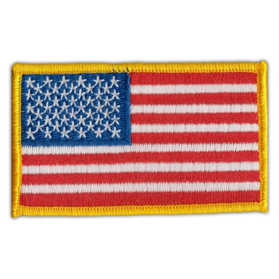 Motorcycle Biker Jacket/Vest Patch - United States Flag USA - Red, White, Blue - 3.25" x 2" Patch