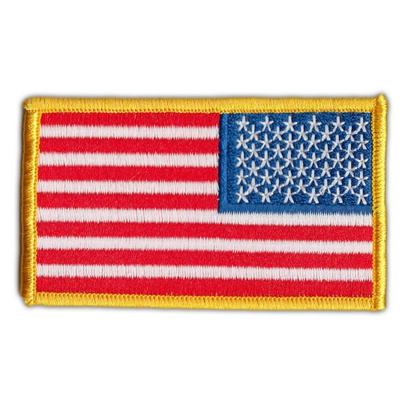 Motorcycle Biker Jacket/Vest Patch - United States Flag USA (Reverse) - 3.25" x 2" Patch