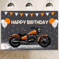 thumbnail image 1 of Motorcycle Birthday Backdrop Orange Motocross Racing Balloon Happy Birthday Party Decoration Extreme Sports Photography Background Supplies Boys Dirt Bike BaBy Cake Table Banner, 1 of 5