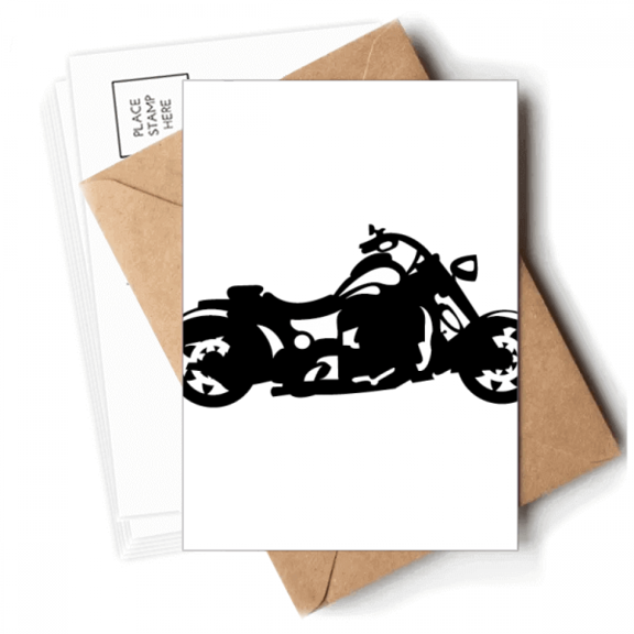 Motorcycle Black Illustration Pattern Postcards Envelopes Blank Note Cards Mailing