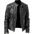 thumbnail image 1 of Motorcycle Black Leather Jacket Men - Vintage Biker Cafe Racer Real Lambskin Black Mens Motorcycle Jackets, 1 of 2