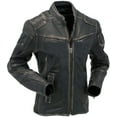 thumbnail image 1 of Motorcycle Black Leather Jacket Men - Vintage Biker Cafe Racer Real Lambskin Black Mens Motorcycle Jackets, 1 of 2