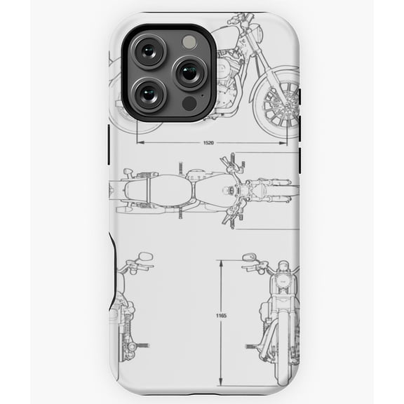 Motorcycle Blueprint Vintage N3199 Phone Case for iPhone 17 16 15 14 13 12 11 Pro Max