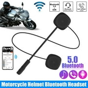Motorcycle Bluetooth 5.0 Headphones Outdoor Helmet Earphone Bluetooth Stereo Music and Voice Microphone Soft Cable Earphone Motorcycle Helmet Intercom Headset Universal Helmet Audio System