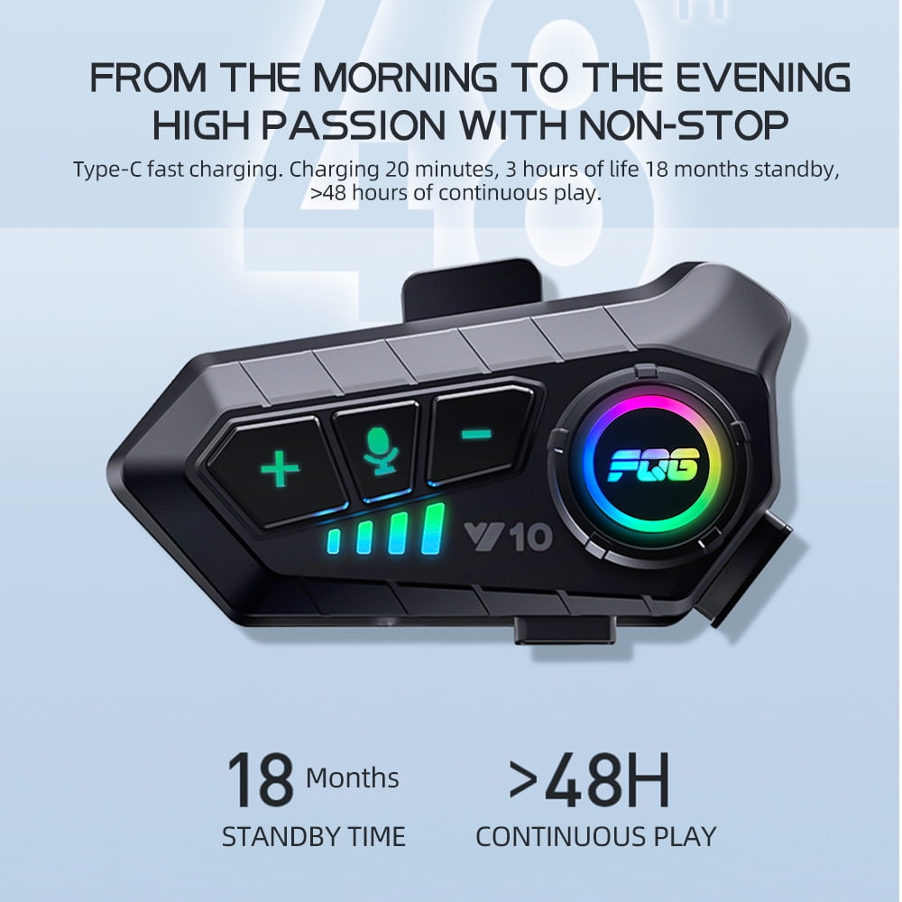 Motorcycle Bluetooth Headset, Motorbike Universal Bluetooth 5.3 Motorcycle Helmet Waterproof Wireless Earphone