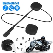 Motorcycle Bluetooth Helmet Headset,Bluetooth 5.0 Music Call Control Hands-Free Microphone Dual Stereo Speaker Hands-Free Bilingual Conversion Headset Black Electronic Phone for Travel