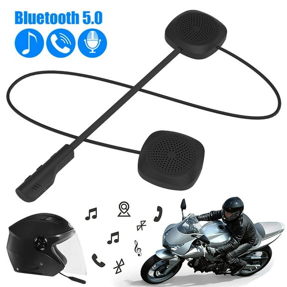 Motorcycle Bluetooth Helmet Headset,Bluetooth 5.0 Music Call Control Hands-Free Microphone Dual Stereo Speaker Hands-Free Bilingual Conversion Headset Black Electronic Phone for Travel
