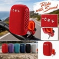 thumbnail image 1 of Motorcycle Bluetooth Speaker, Bike Handlebar Mount Fabric Exterior Biking Speaker, 4X3X2 in Compact Portable Rechargeable Cycling Audio Accessory with Volume and Music for Trail, 1 of 6
