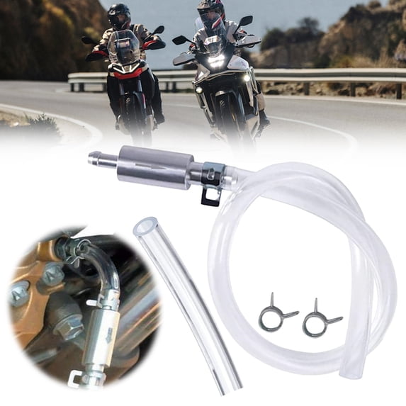 Motorcycle Brake Bleeder Kit, One-Way Check Valve Brake Fluid Bleeding Tool with Flexible Hose, Aluminum Body for Easy Brake Maintenance
