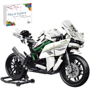Motorcycle Building Kit for Kawasaki H2 Superbike, Build A Model Motorcycle, MOC Racing Motorbike Building Blocks Compatible with Major Brands Motorbike - 800 Pieces