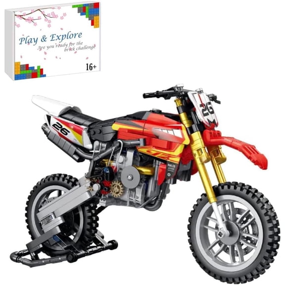 Motorcycle Building Kit for , Build A Model Motorbike, MOC Racing Bike Building Blocks Compatible with Major Brands - 735 Pieces