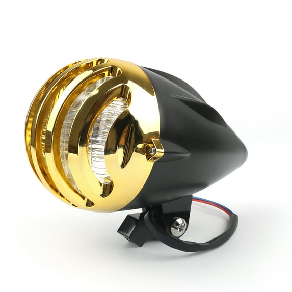 Motorcycle Bullet Headlight Lamp Black For Cafe Racer Bobber Chopper Custom