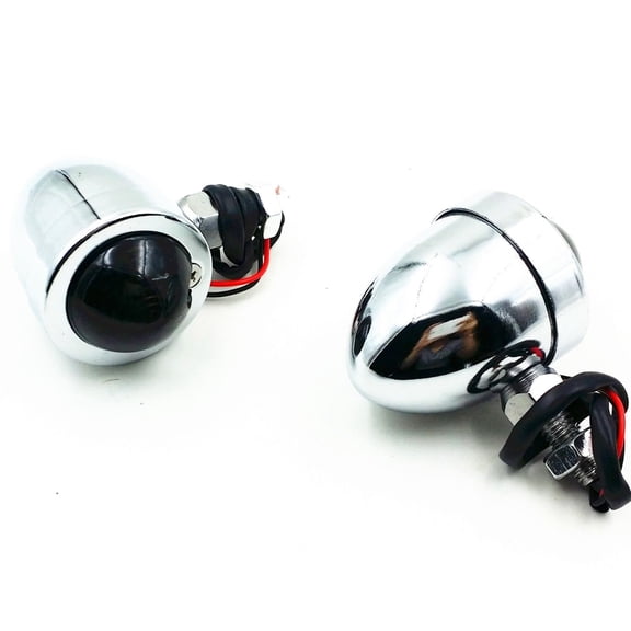 Motorcycle Bullet Turn Signal Indicator Light For Harley Honda Kawasaki Suzuki Yamaha Triumph Dyna Softail XL Rat Cafe Racer Chopper Old School Bobber Vintage Retro Bike