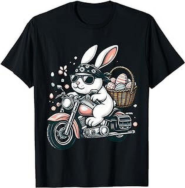 Motorcycle Bunny Easter Biker Eggs T-Shirt - Walmart.com