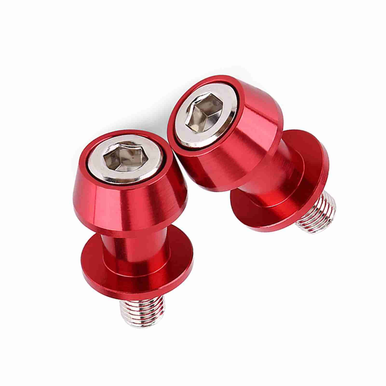 Motorcycle CNC Aluminium Alloy Swing Arm Spool Sliders Stand Swingarm Bobbins(8mm, Red)