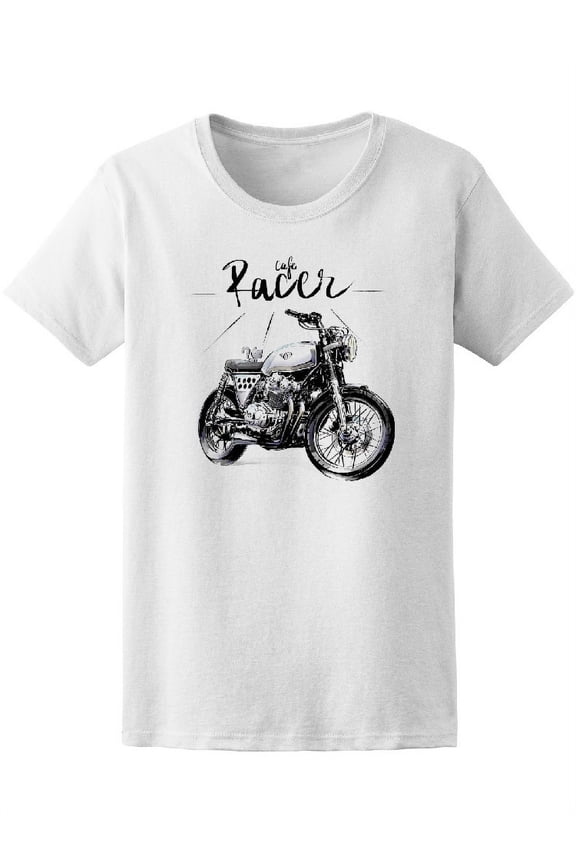 Motorcycle Cafe Racer T-Shirt Women -Image by Shutterstock, Female Medium