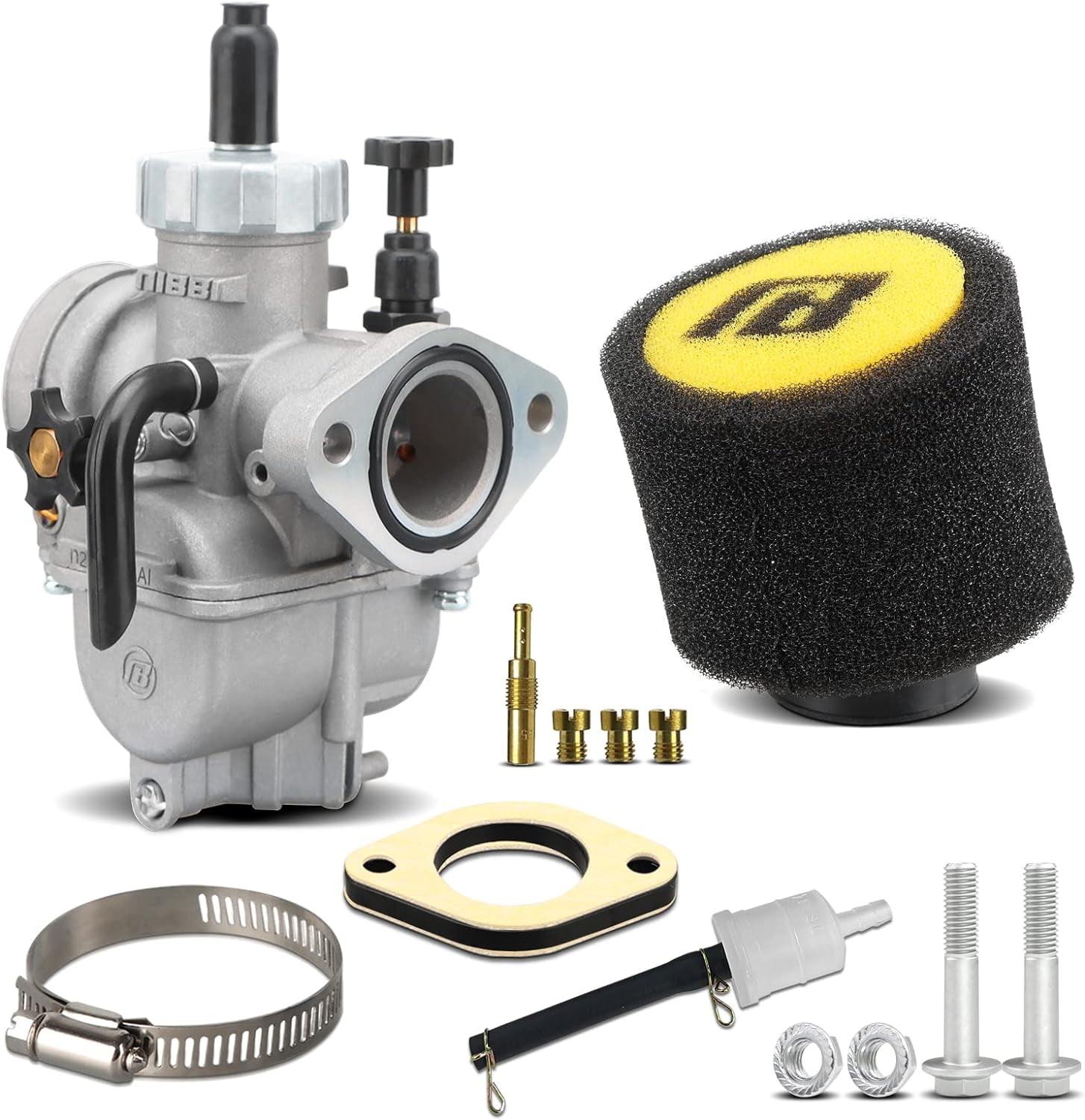 Motorcycle Carburetor, PE22mm Flange Carb for 110cc 125cc 130cc with