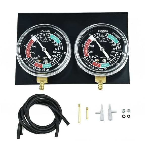 Motorcycle Carburettor Vacuum Balancer Gauge with Hose Kit for 2 Cylinder Engines, Brass Extensions and Steel Back Panel, Precision Synchronisation Tool for Home
