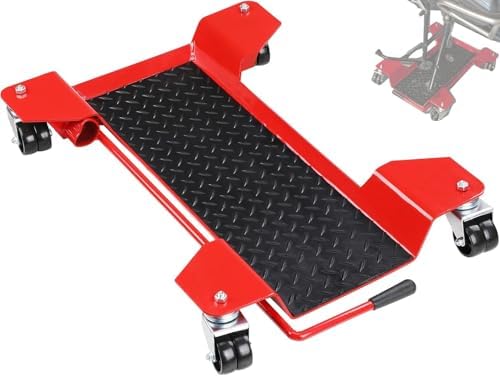 Motorcycle Center Stand Mover Dolly With 360° Casters - Fits Yamaha FZ1, FZR, FJR, Fazer Models, 500 Lbs Capacity (Red)