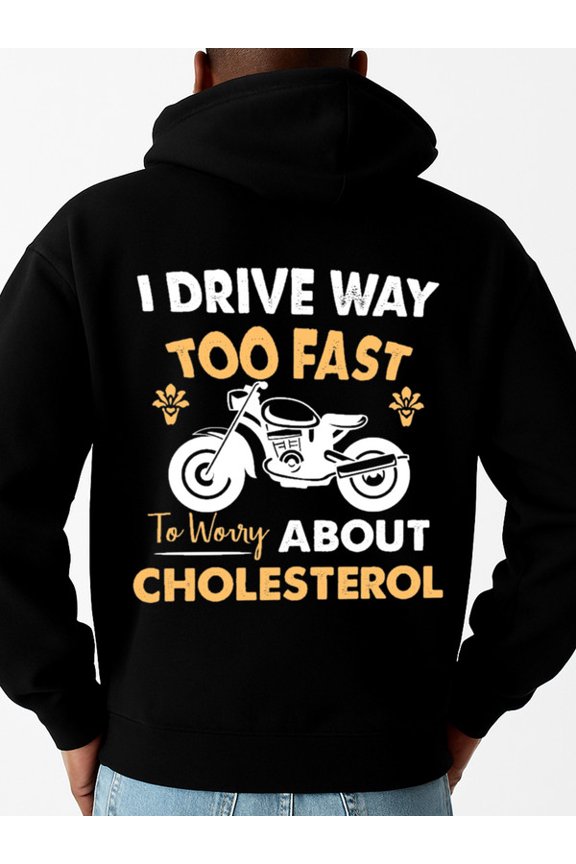 Motorcycle Cholesterol 1 piece Fun couple hoodie regular fit casual black Casual Classic Design Pullover Hooded Sweatshirt Streetwear For Winter Fall, As Gift Classic Unisex hoodie