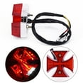 Motorcycle Choppers Dirt Bike Maltese Cross Led Rear License Plate Tail