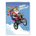 thumbnail image 1 of Motorcycle Christmas Card - 18 Cards & Envelopes - Santa Rides Motocross Dirt Bike20090, 1 of 1