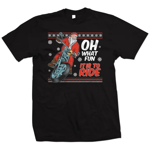 Motorcycle Christmas T Shirt - Santa Claus Biker T Shirt