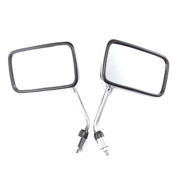 Motorcycle Chrome 10mm Rearview Mirrors Universal Rectangle Metal rod ABS shell Chrome retrovisor mirror moto
