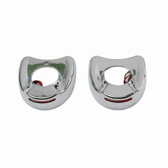 Motorcycle Chrome Fairing Side Mirror Mount Rearview Cover Shell W/ LED Light for Harley Touring Electra Glide Street Glide 1996-2013