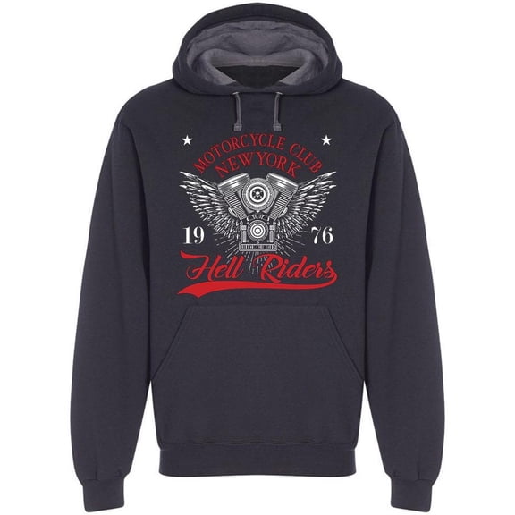 Motorcycle Club, Hell Riders Hoodie Men -Image by Shutterstock, Male 4X-Large