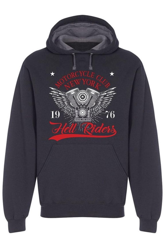 Motorcycle Club, Hell Riders Hoodie Men -Image by Shutterstock, Male x-Large