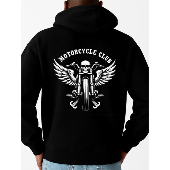 Motorcycle Club Hoodie hoodies skeleton men long sleeve black Winter wear, vintage style, comfortable fit, patterned sweatshirt, streetwear lovers spring fire 3d Funny Unisex Shirt Crewneck tshirts