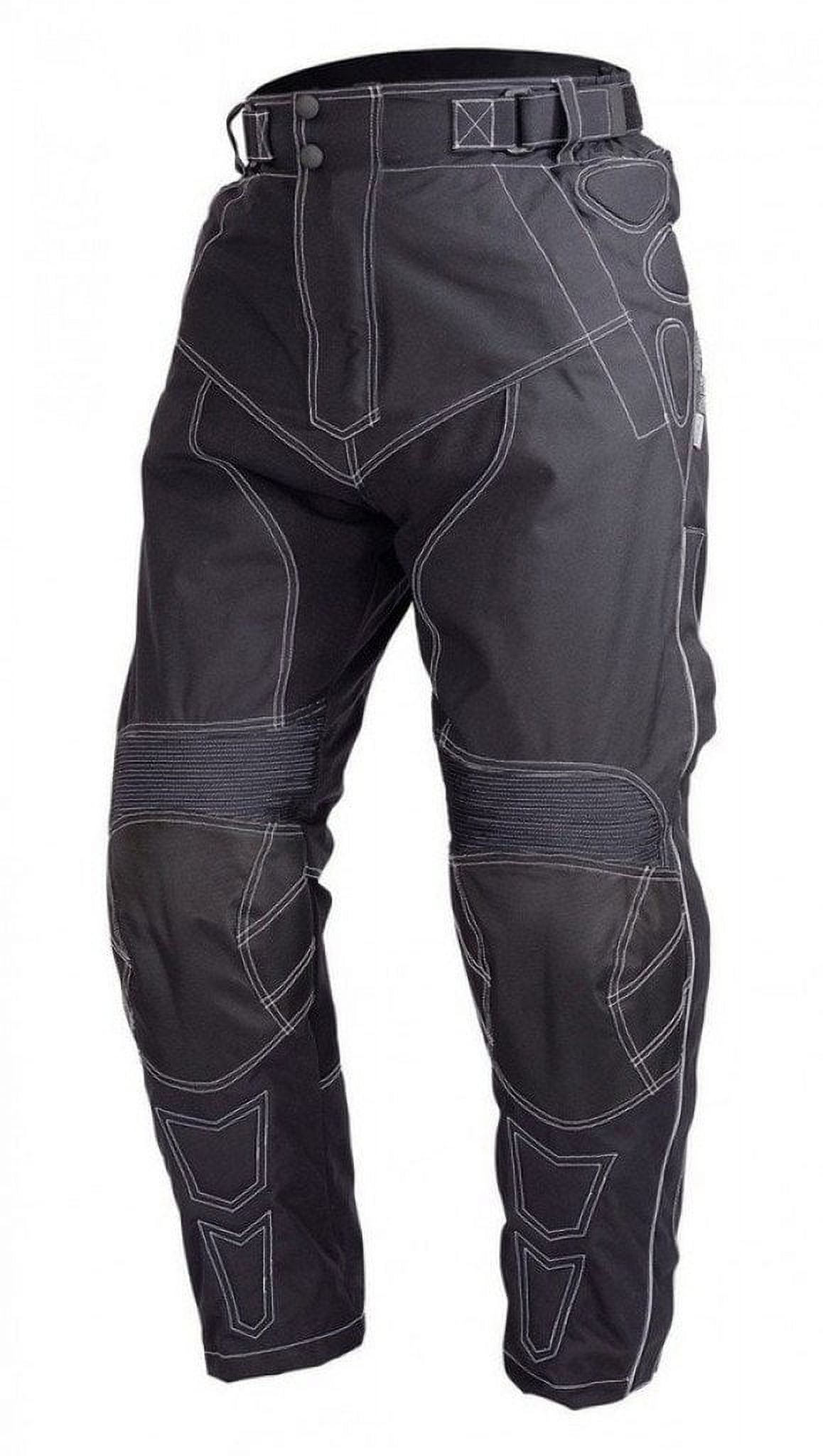 Motorcycle Cordura Waterproof Riding OverPants Black with Removable CE Armor PT5 (XS)