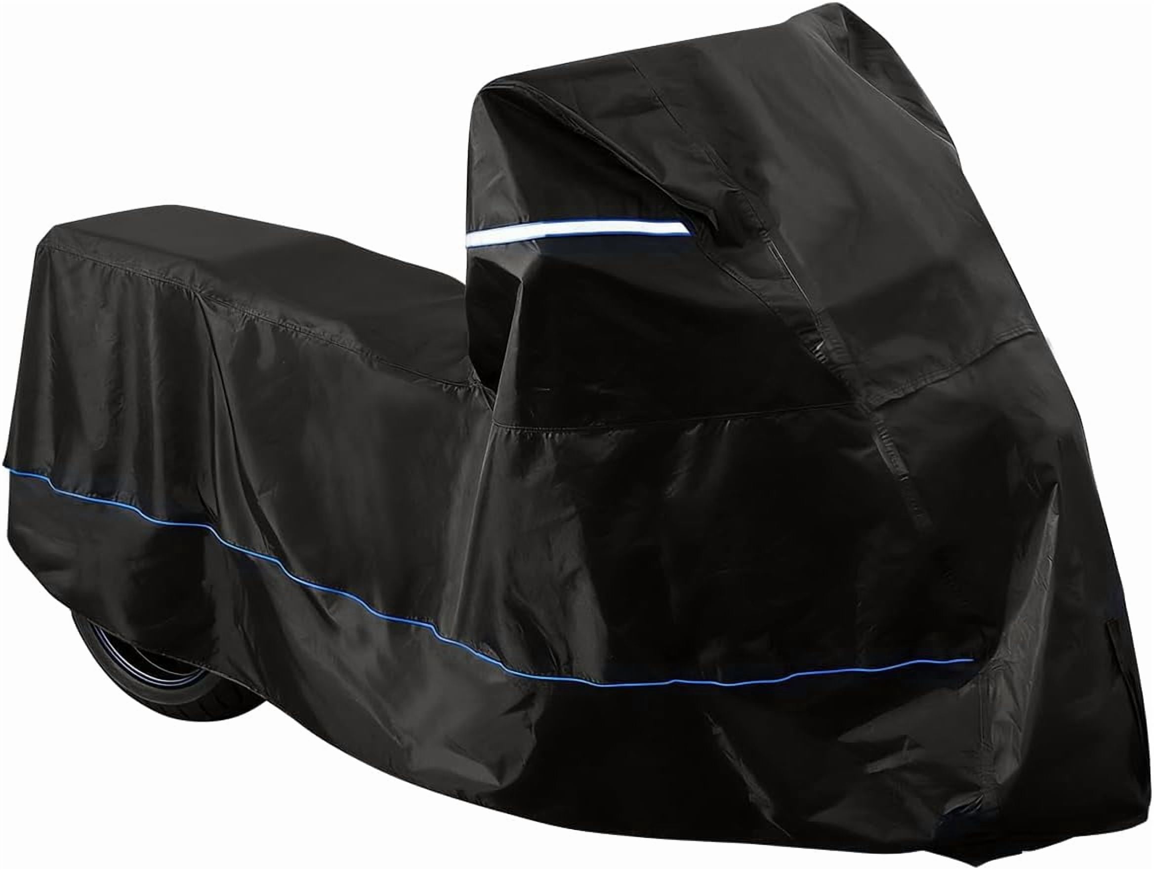 Motorcycle Cover 88.6”L, 420D Oxford Waterproof with High-Temp Resistant Bottom (550°C/1054°F), Heavy Duty Motorcycle Cover for Sport Cruiser Dirt Bike Scooter