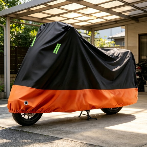 Motorcycle Cover, Metallic Reflective Thermal Barrier, Sun Guard, Soft Interior, Ideal for Cruiser, Sportbike, Scooter, Dirt Bike, All Season