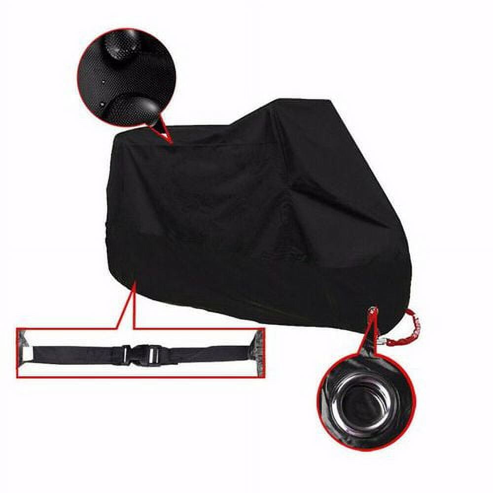 Motorcycle Cover All Season, 3XL-Large Waterproof Sun Outdoor Indoor Scooter Shelter Protection Durable & Tear Proof with Lock-Holes Fits up to 104" Motorcycles Vehicle