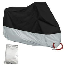 Motorcycle Cover, Waterproof Motorcycle Cover All Weather Outdoor Protection,Oxford , Fit for Length 96" Motors, Blak and Silver