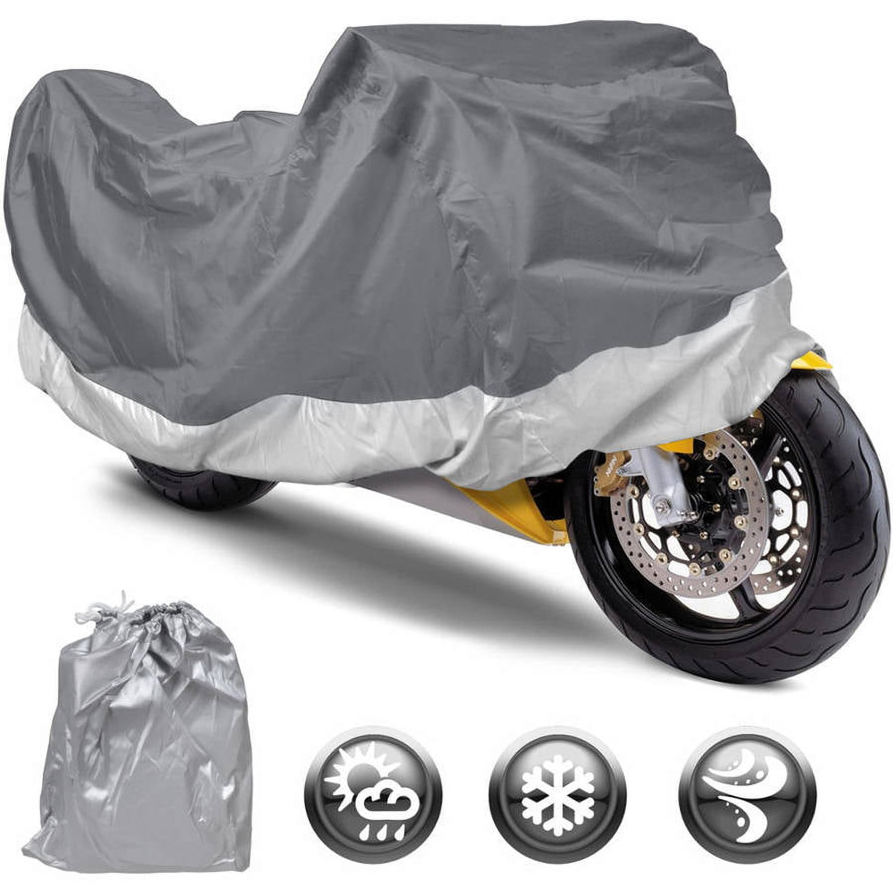 Motorcycle Cover Waterproof Outdoor Motorbike All-Weather Protection, Small  (72 Inch) 