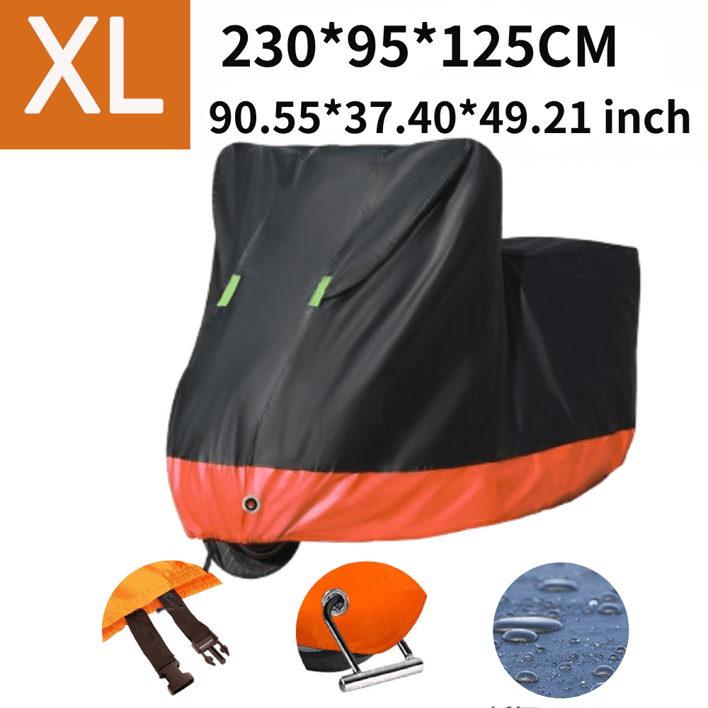Motorcycle Cover Waterproof Outdoor Outside Dust Sun UV Protection W/ Lock Holes