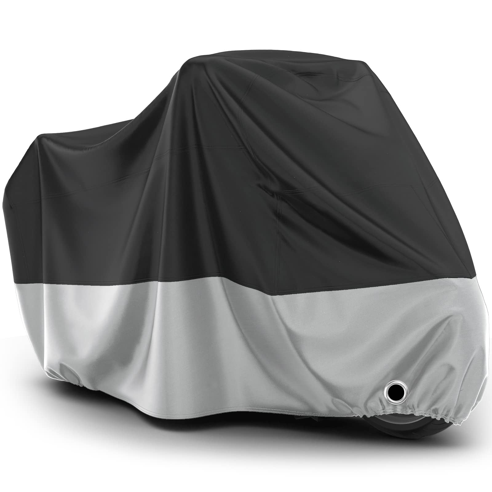 Motorcycle Cover Waterproof Outdoor - All Season Sun Protection with Lock-Holes Rain Snow Windproof Dustproof Universal Fit Motorbikes Vehicle Moped Cover, 96.5" x 41" x 50"