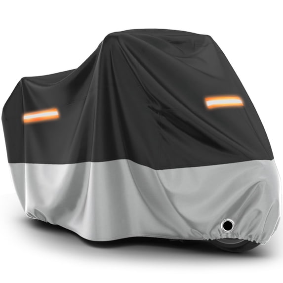Motorcycle Cover Waterproof Outdoor - All Season Sun Protection with Lock-Holes Rain Snow Windproof Dustproof Universal Fit Motorbikes Vehicle Moped Cover