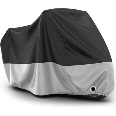 Motorcycle Cover Waterproof Outdoor - All Season Sun Protection Oxford with Lock-Holes Rain Snow Windproof Dustproof Universal Fit Motorbikes Vehicle Moped Cover, 104" x 41" x 50"