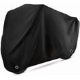 thumbnail image 1 of Motorcycle Cover Waterproof Sun with Lock-Holes & Storage Bag Heavy Duty Material, Fits up to 104" Harley Davison and All Motors (Black-XL-96 inch), 1 of 8