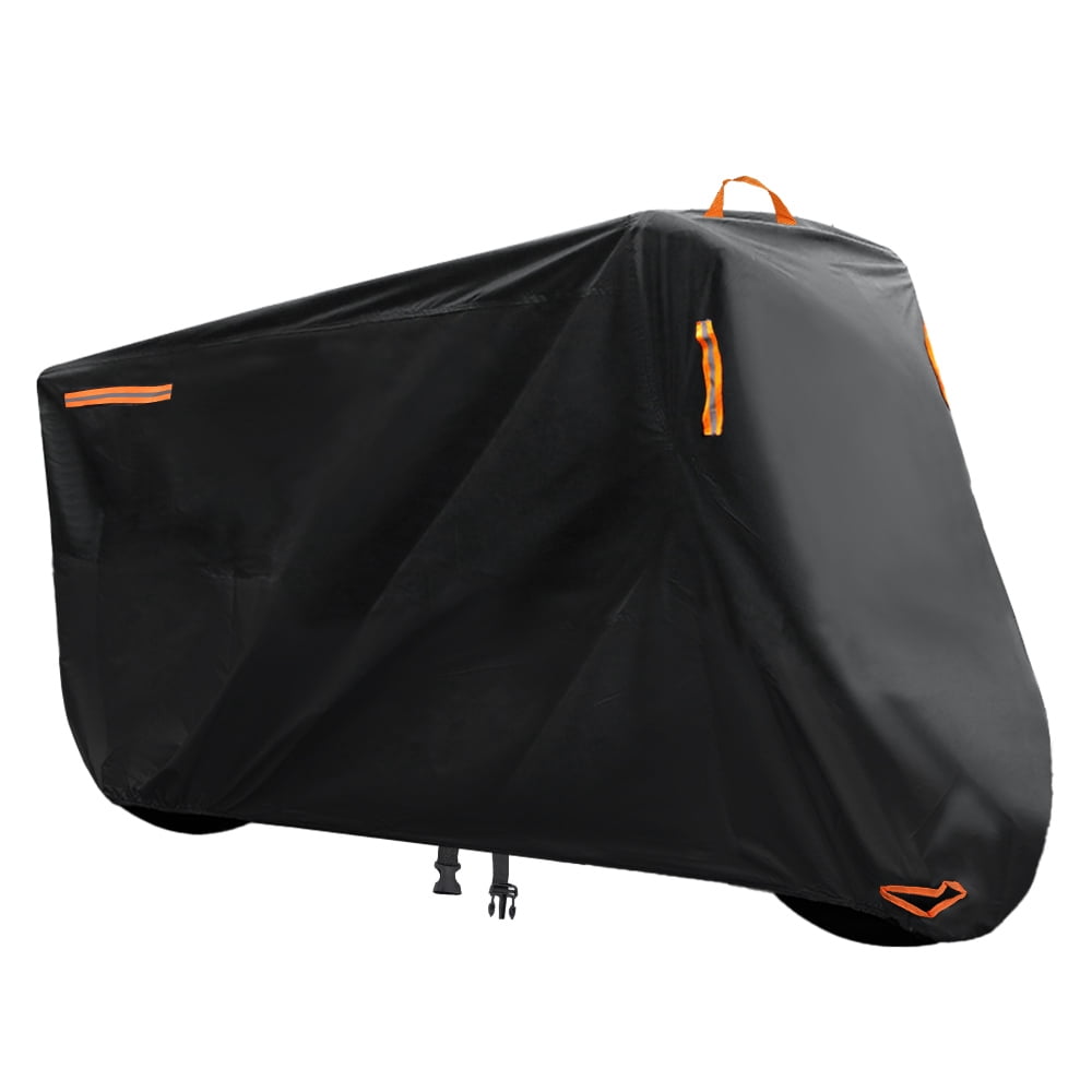 XiongXiong Motorcycle Covers Outdoor Waterproof for Harley, 420D Thicken Heavy Duty Motorcycle Cover All Weather 4XL, Black