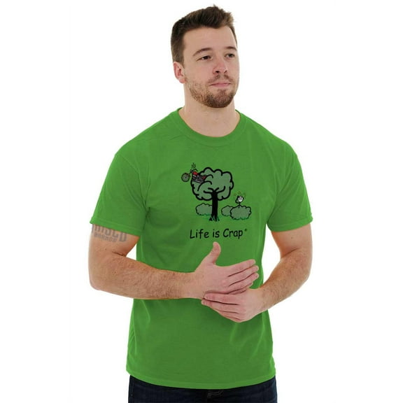 Motorcycle Crash Accident Tree Men's Big & Tall Crewneck Graphic Tee Brisco Brands 2X